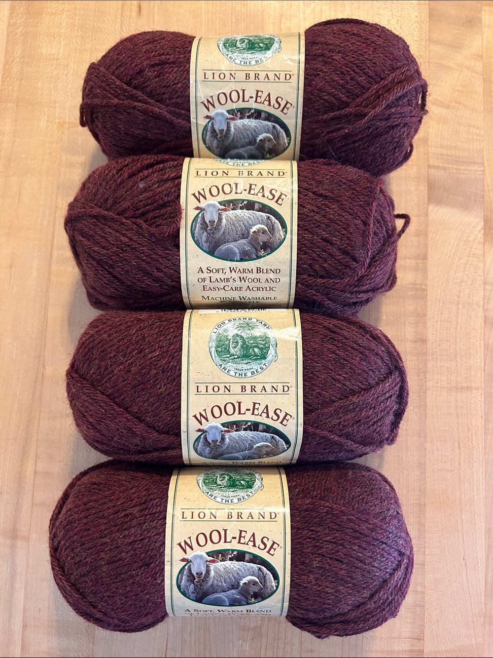 Lion Brand Wool-Ease Yarn Skeins x 4